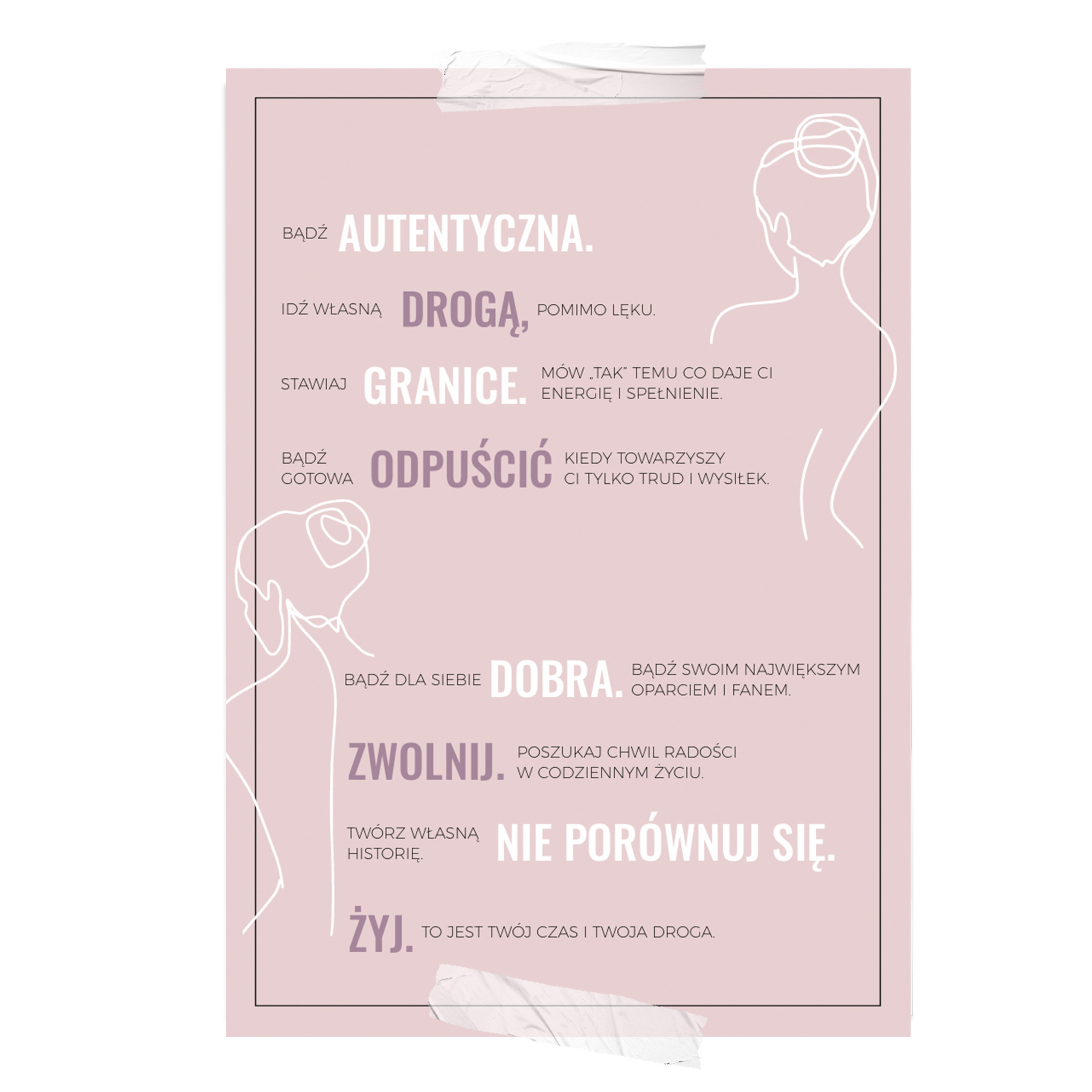 Plakat z afirmacjami